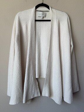 Brochu Walker Ivory Cozy Cotton Blend Open Front Cardigan Size S